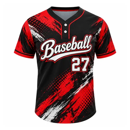 Black and red Baseball jersey t-shirt with number 27
