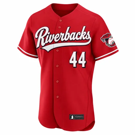 Red Riverbacks custom baseball jersey with number 44