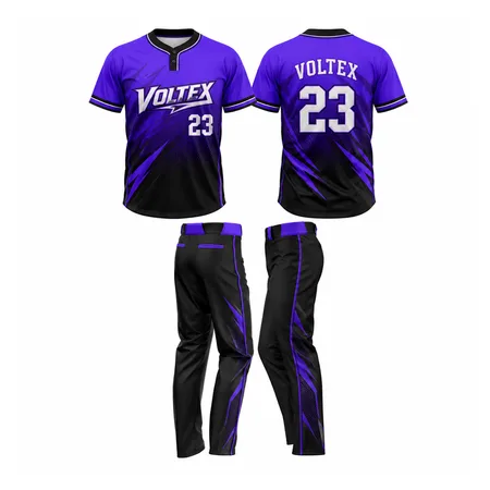 Purple Voltex baseball uniform set, jersey and pants