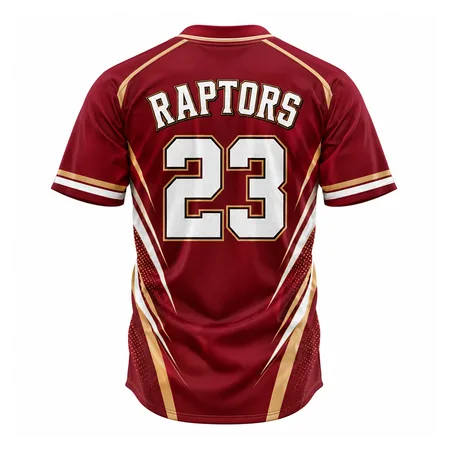 Maroon Raptors men's baseball jersey back with number 23