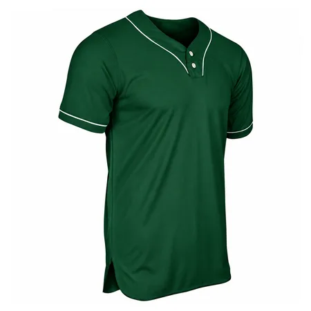 Dark green two-button baseball jersey